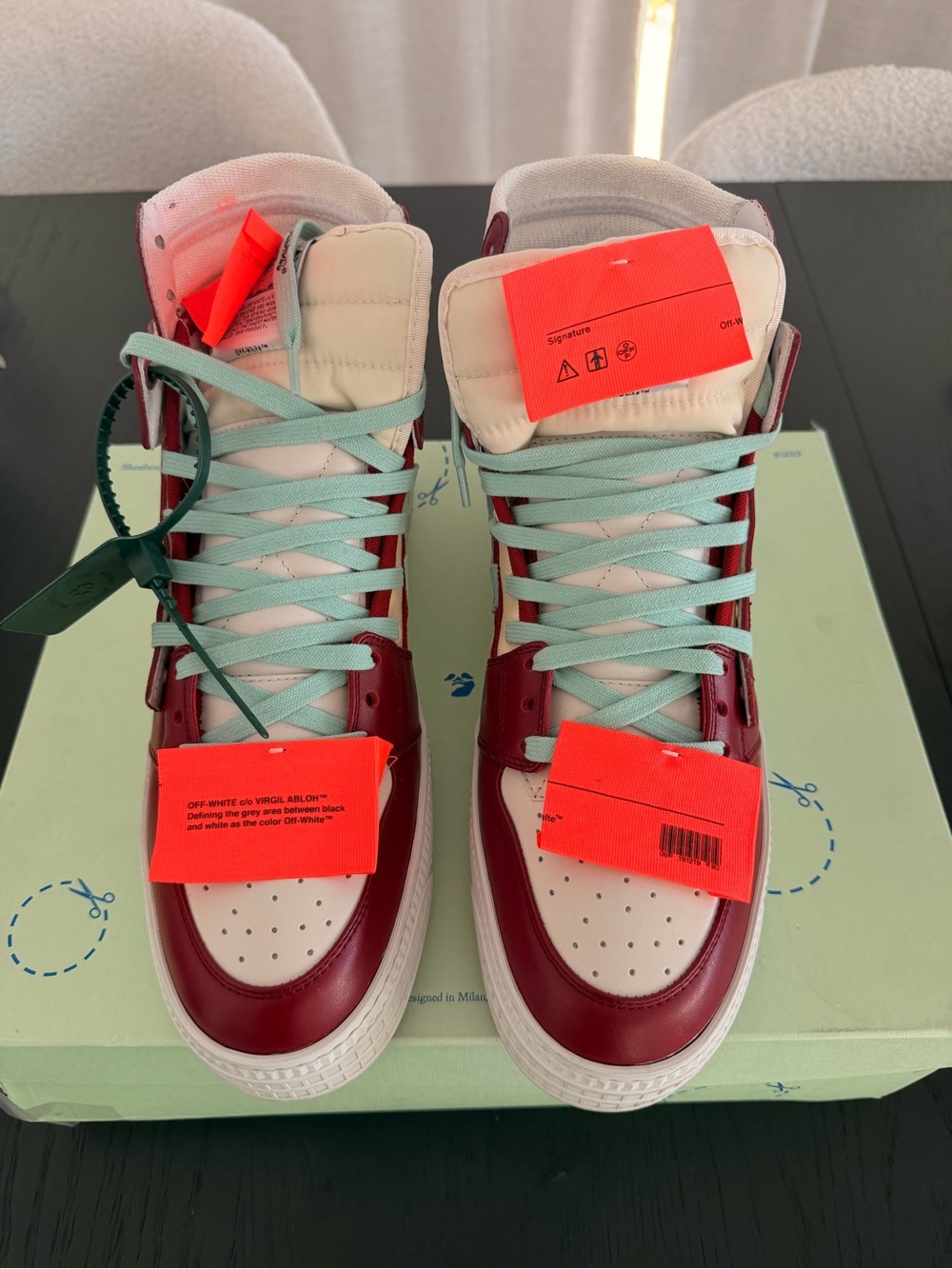 Off-White 3.0 Off-Court High Top Pristine Barolo Burgundy Mint Size 44 US 11 Box
